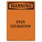 Signmission OSHA WARNING Sign, Open Excavation, 10in X 7in Aluminum, 7" W, 10" H, Portrait, Open Excavation OS-WS-A-710-V-13387 - alternate 1